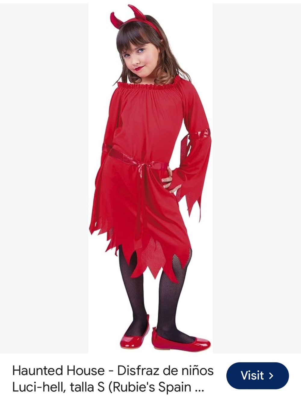 Kids Red Halloween Costume Dress - Classic Spooky Look only the dress.